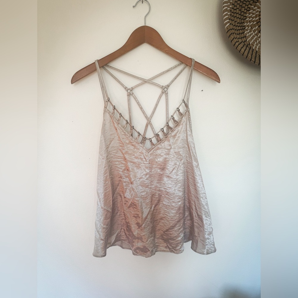 Free people shiny strappy going out top